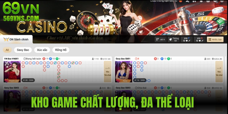 Kho game Casino 69VN đồ sộ